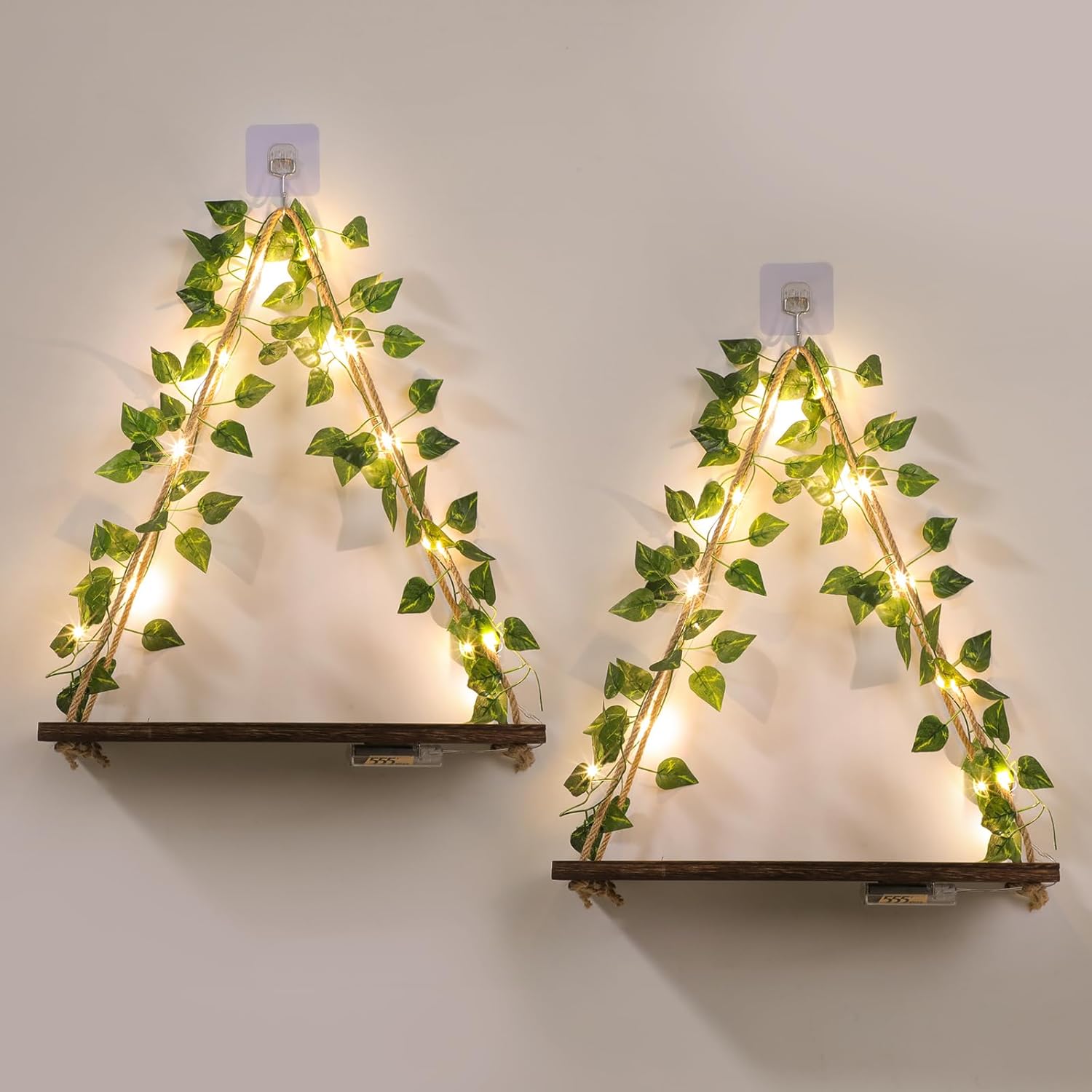 Lighting Metal Wall Decor - Floating Shelves No Drilling, Wall Shelves