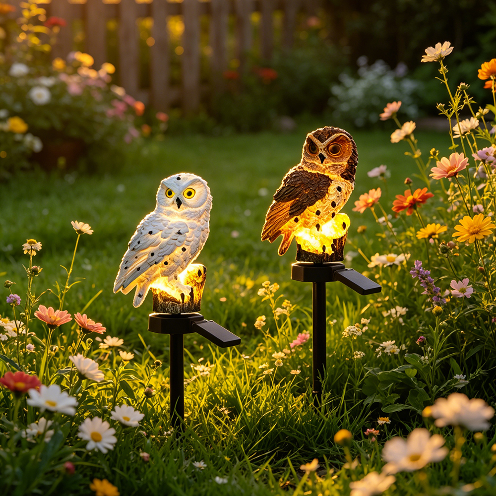 Lighting Decoration Outdoor - Owl Solar Light, Resin Owl Ground