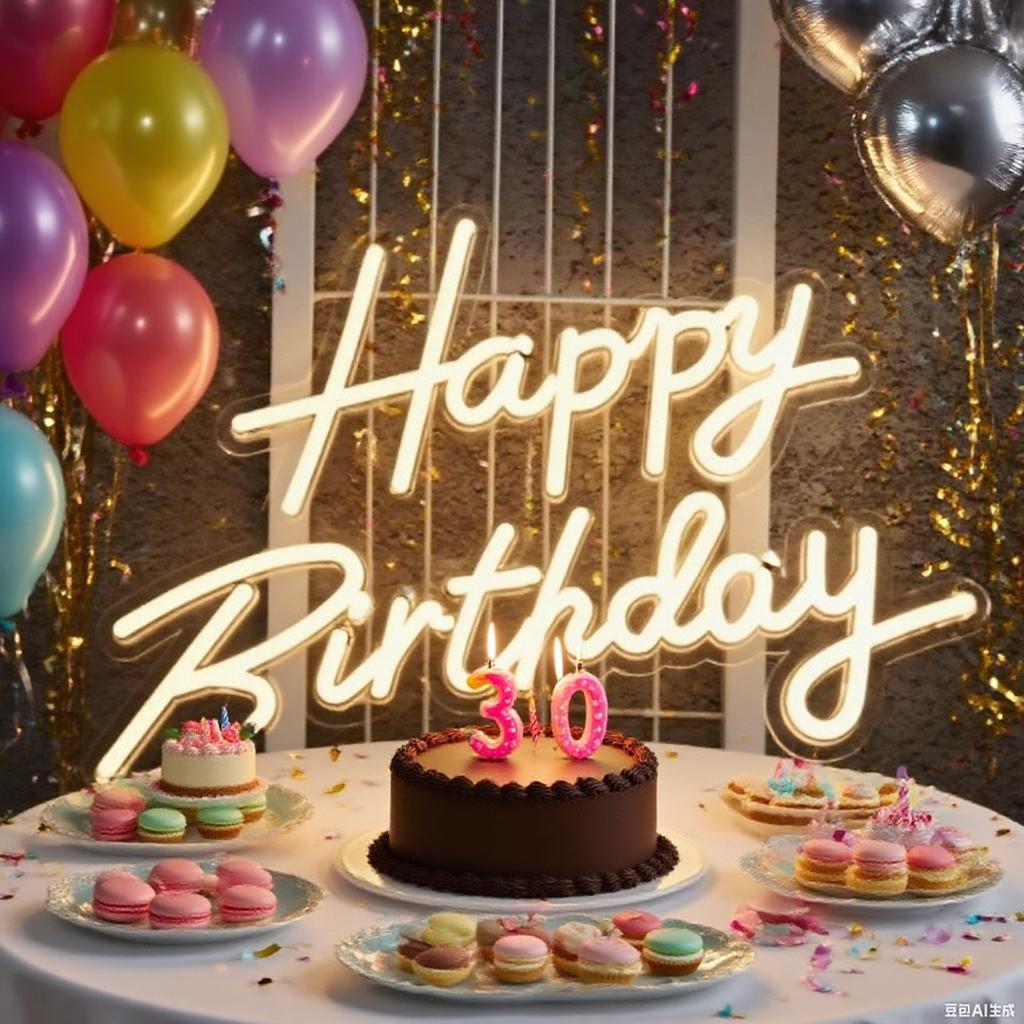 Lighting Room Decor Photo - Pink/Cool White/Warm White Light Happy Birthday