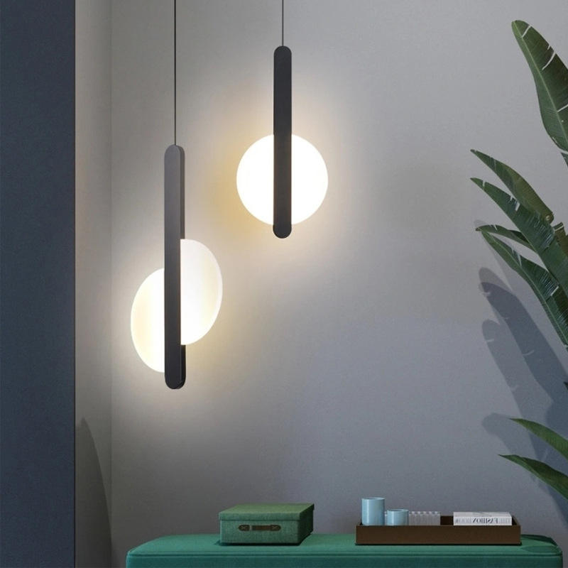 Lighting Metal Wall Decor - Nordic bedside pendant lamp long line