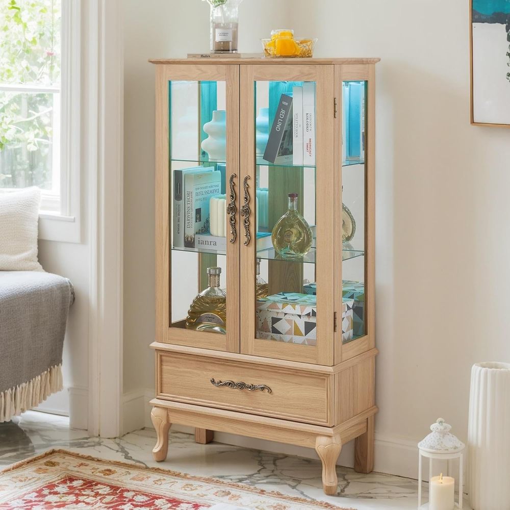 Lighting & Home Decor Studio Photos - 3-Tier Antique LED Accent Curio Cabinet