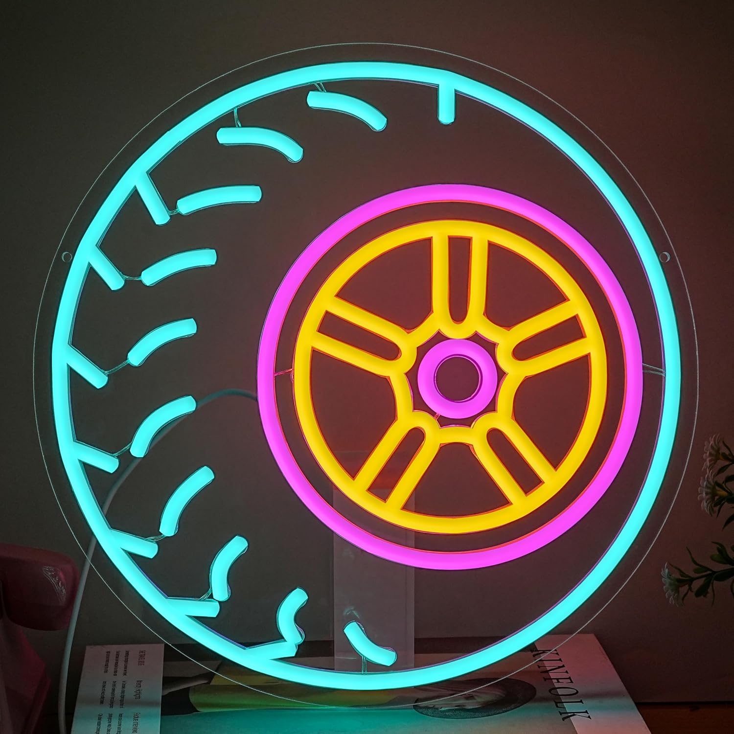 Garage Lighting Decor - Automobile Tire Neon Sign Business Signage