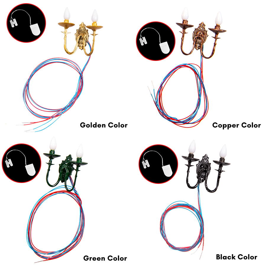 Lighting Metal Wall Decor - 1set 3V Ho Scale Miniature Wall