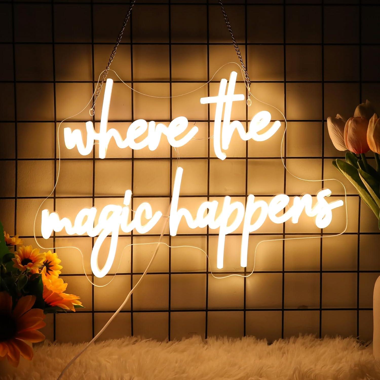 Lighting Decoration For Wedding - Where The Magic Happens Neon Sign