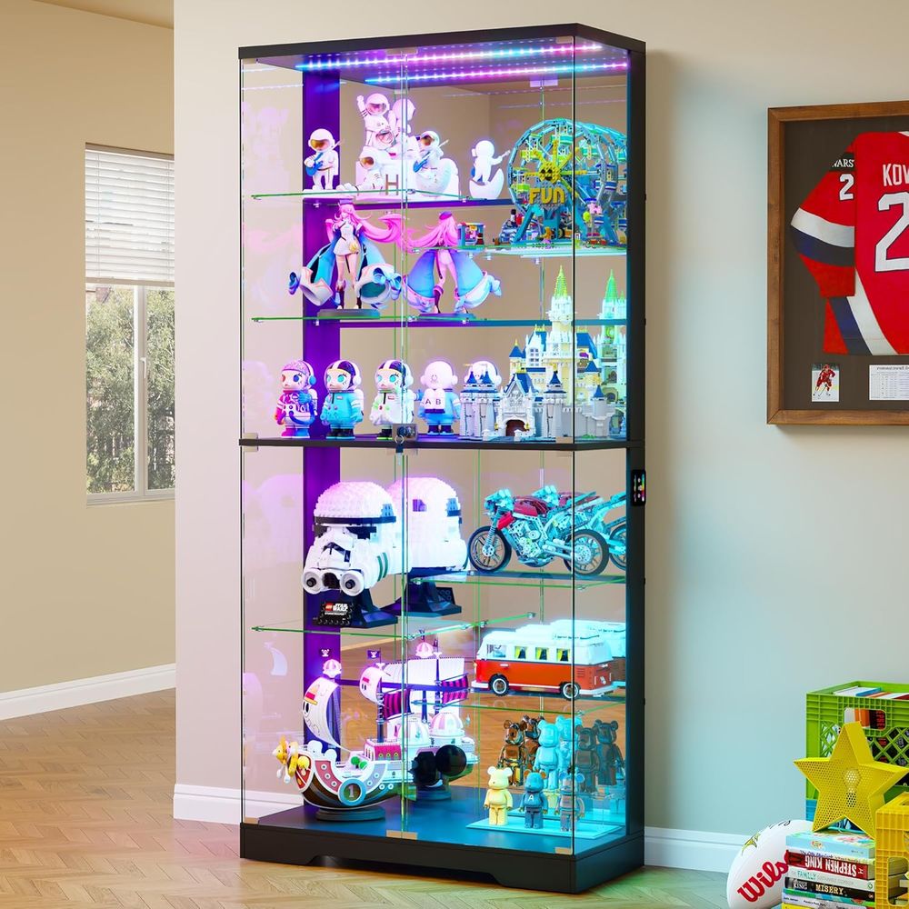 Lighting & Home Decor Studio Photos - 10-Tier Lockable Glass Display Cabinet with
