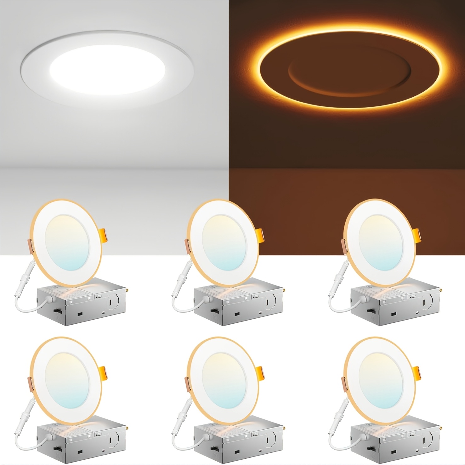 Led Lighting Decor - 12/6 Pack 4/6 Inch 5CCT LED