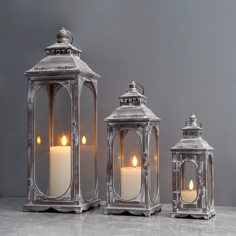 Candle Holder Set - Set o 3 Vintage Candle Lanterns