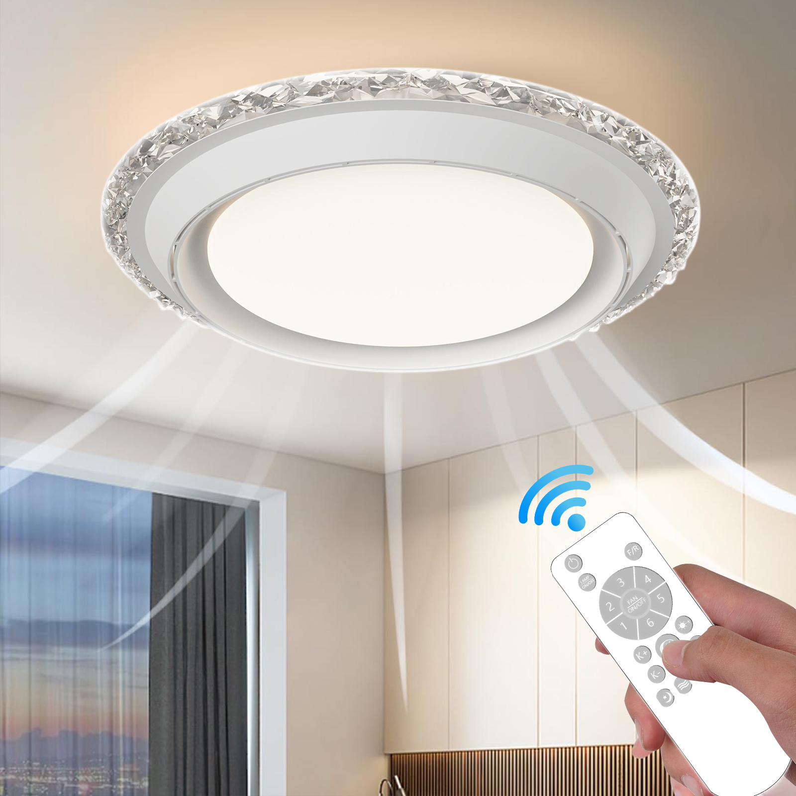 Decor Lighting Ceiling Fans - Modern Minimalist Leafless Ceiling Fan Light