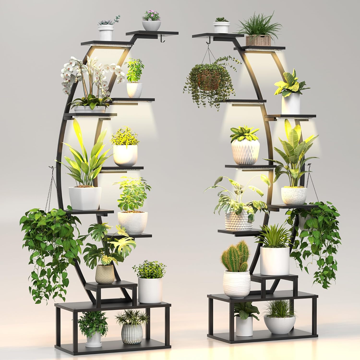 Decor Lighting Pack - 10-Tier Indoor Plant Stand with 8