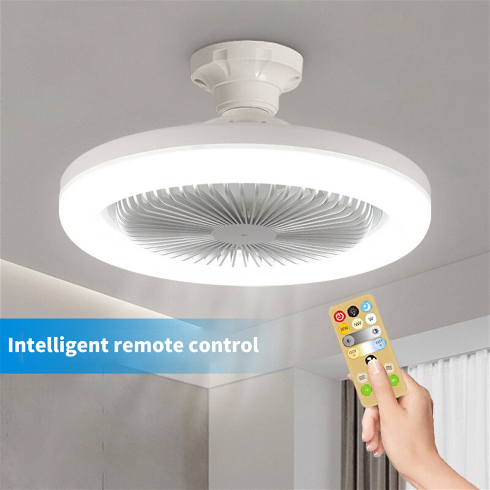 Decor Lighting Ceiling Fans - E27 Smart Fan Light Remote Control