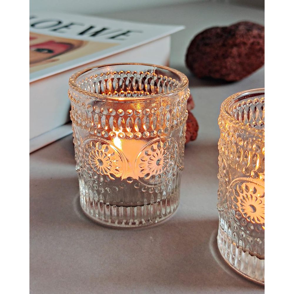 Lighting Decoration For Wedding - Clear Tealight Candle Holders Set o