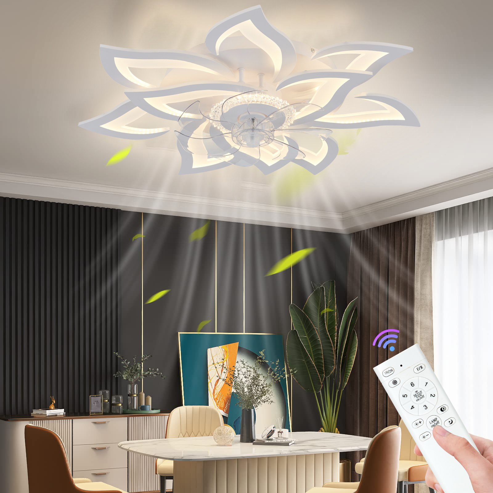 Decor Lighting Ceiling Fans - Nordic Flush Mount Ceiling Fan with