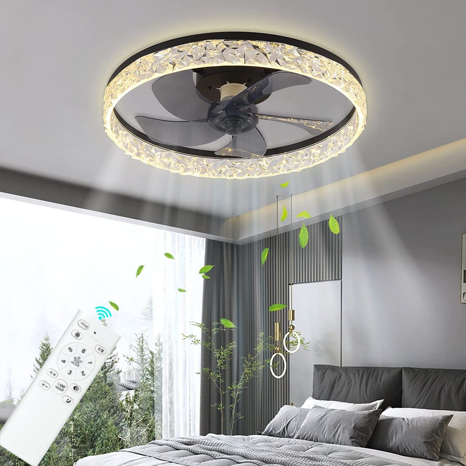 Decor Lighting Ceiling Fans - Round Ceiling Fan with Light and