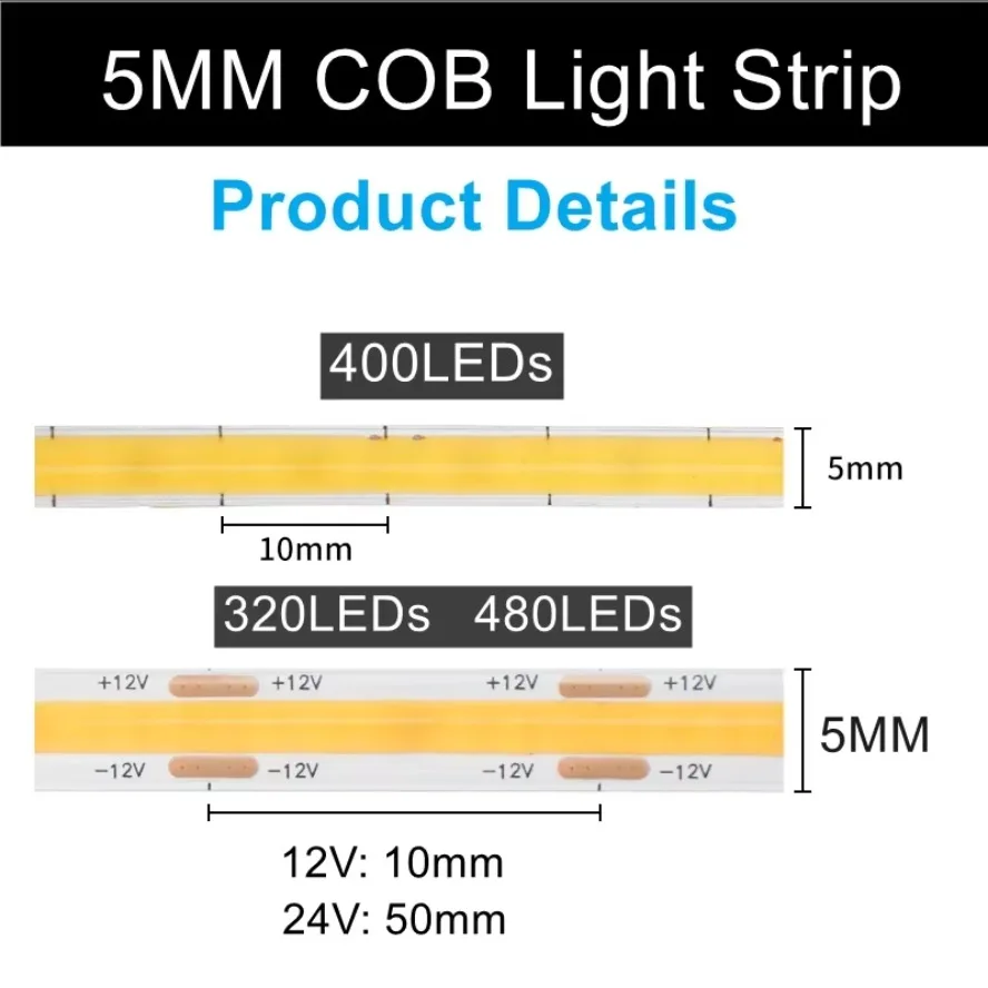 480 400 320 LEDs/m 12V 24V 5m  - Lighting Decor And More 리뷰 및 가격