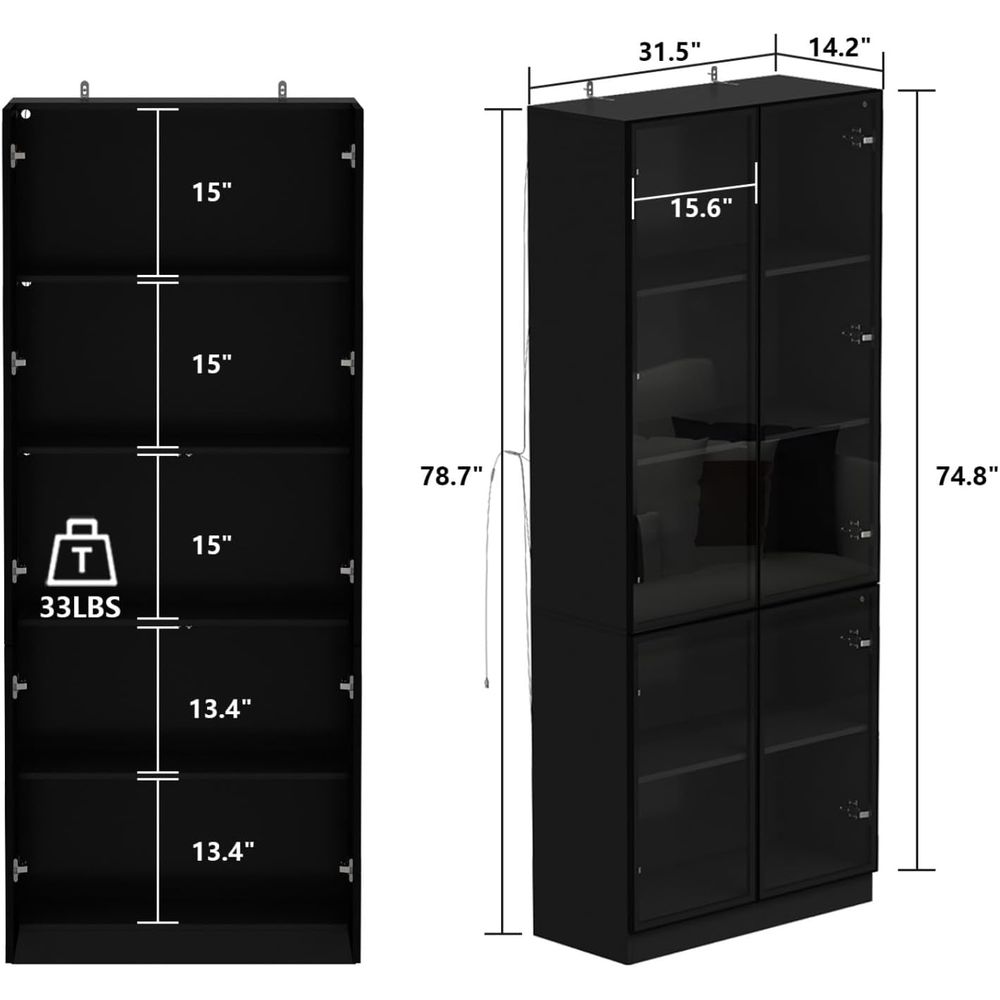 Tall Glass Door LED Lighted Di - Lighting & Home Decor Studio Photos 리뷰 및 가격