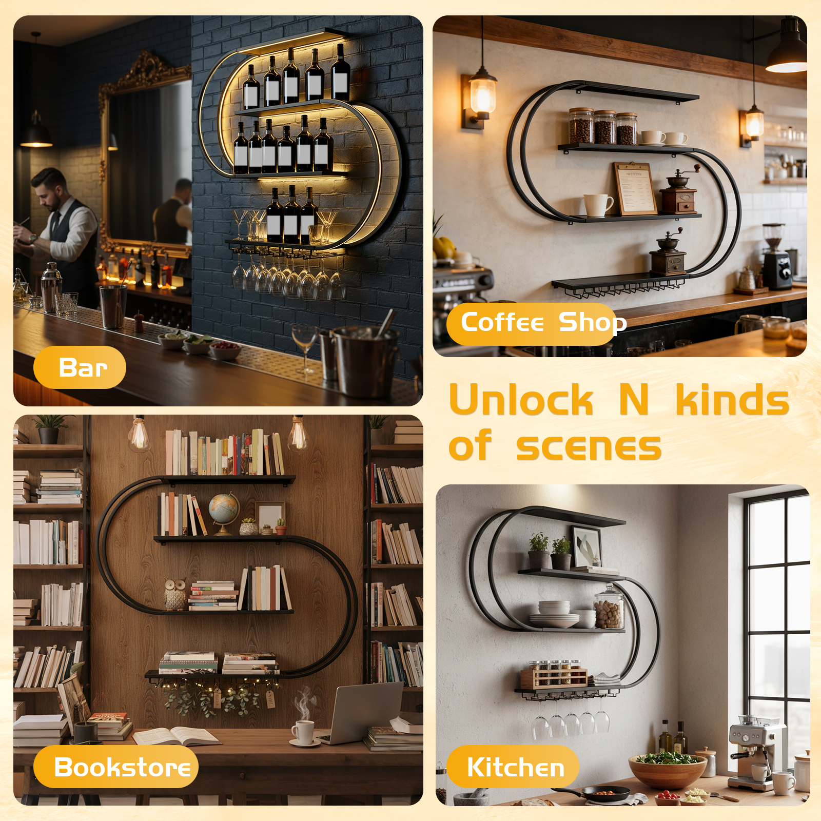 LED Lighted Wall Mounted Wine  - Lighting Metal Wall Decor 리뷰 및 가격