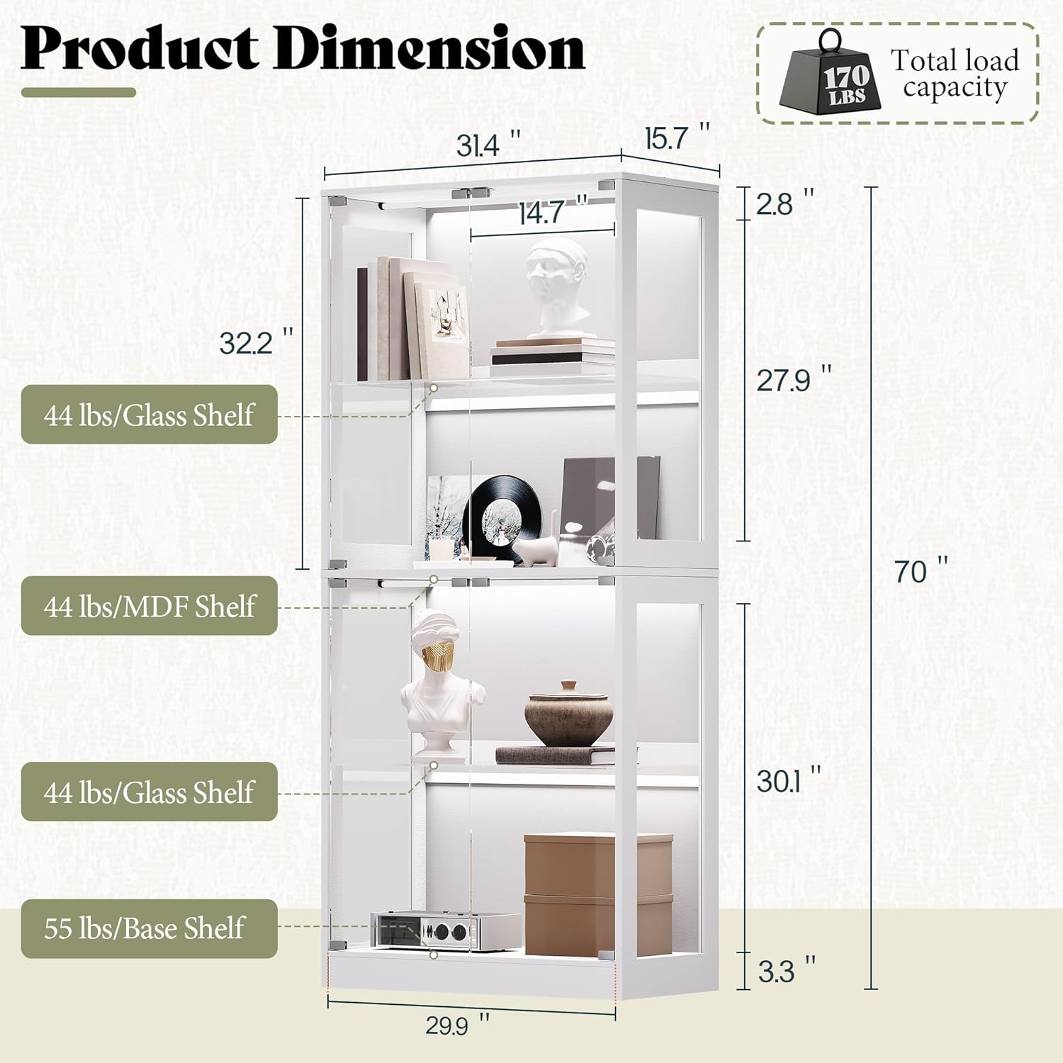 RGB Display Cabinet with Adjus - Lighting & Home Decor Studio Photos 리뷰 및 가격