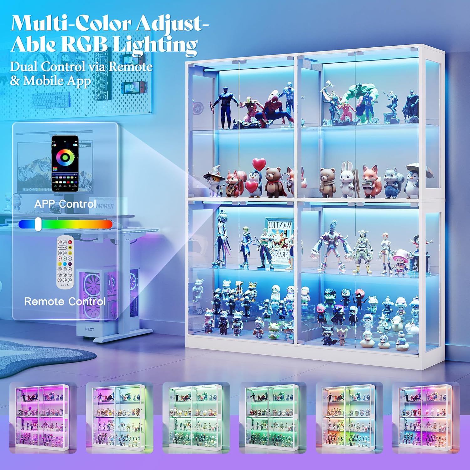 RGB Display Cabinet with Adjus - Lighting & Home Decor Studio Photos 리뷰 및 가격