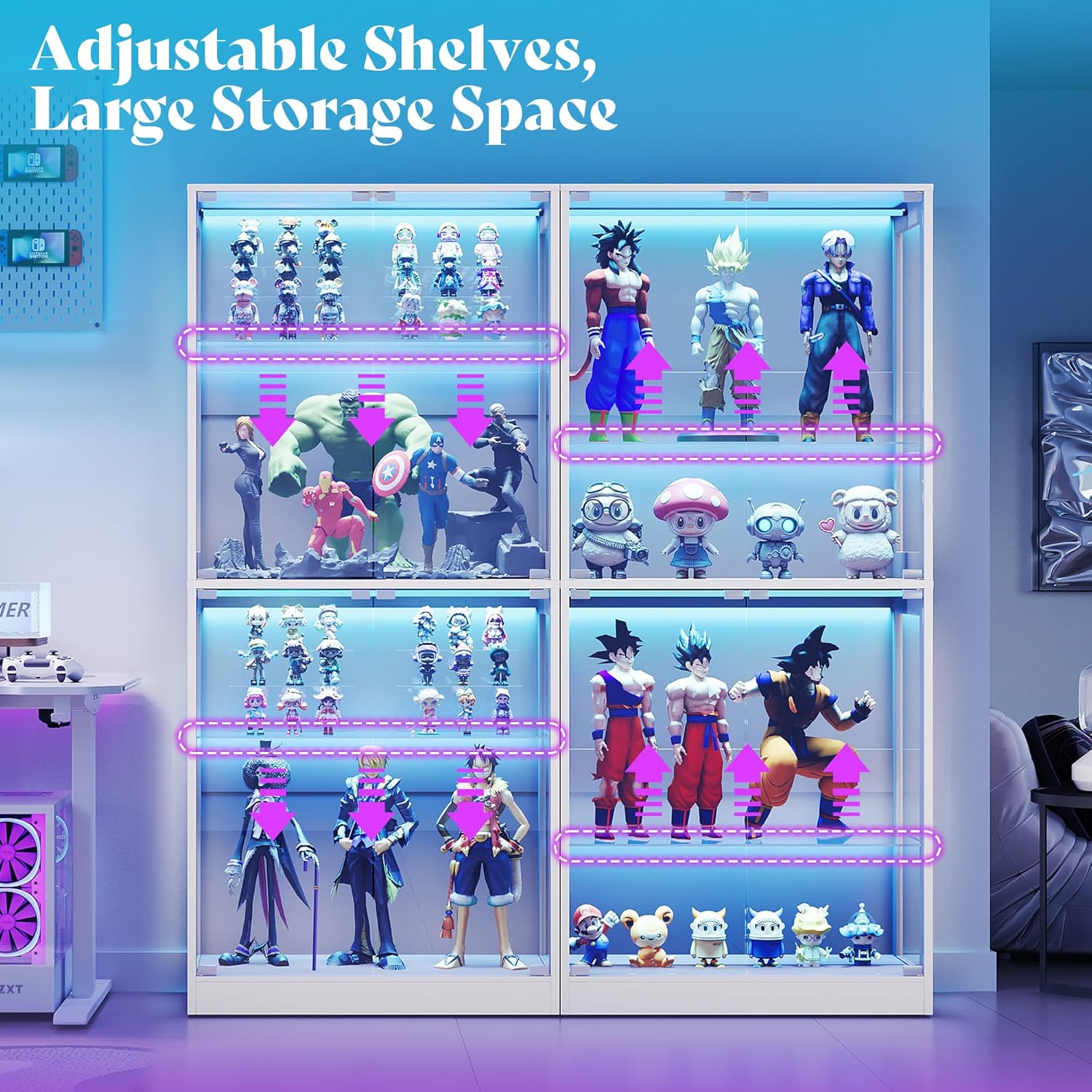 RGB Display Cabinet with Adjus - Lighting & Home Decor Studio Photos 리뷰 및 가격