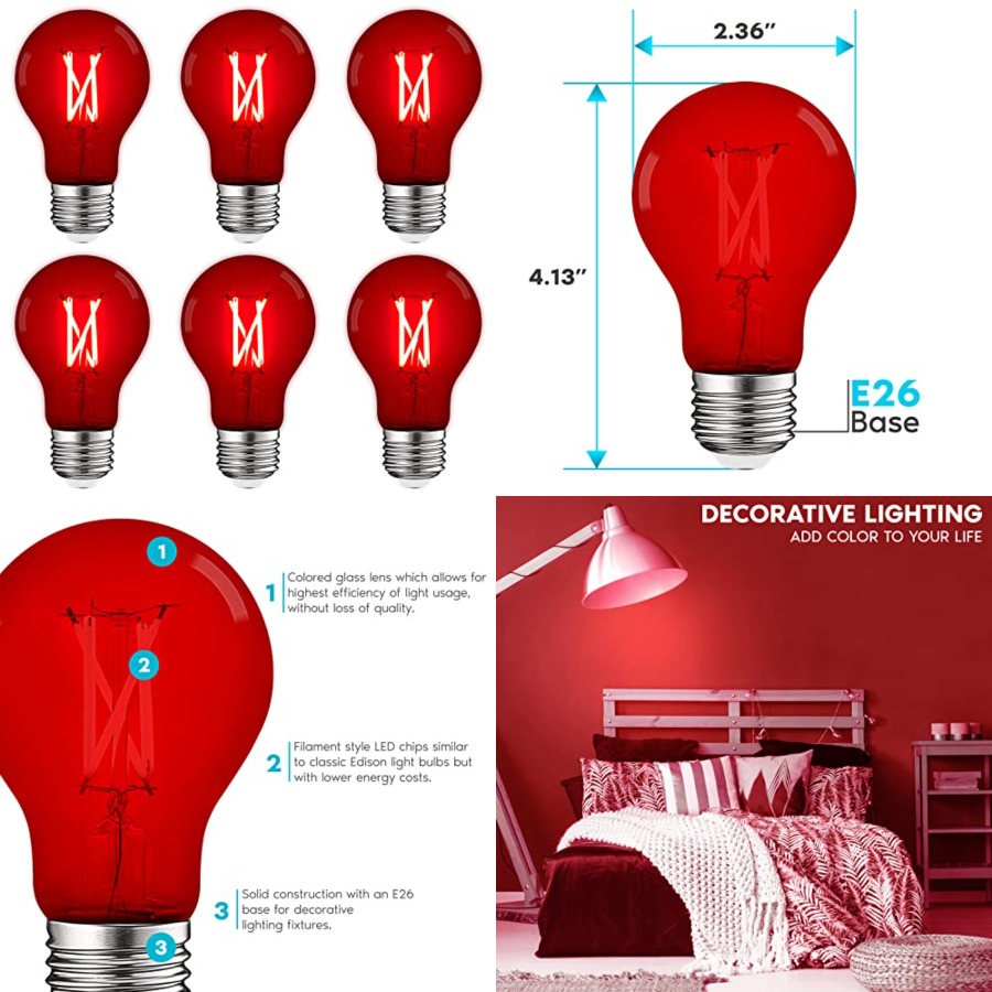 A19 Edison LED Light Bulbs, 4. - Lighting Decoration Outdoor 리뷰 및 가격