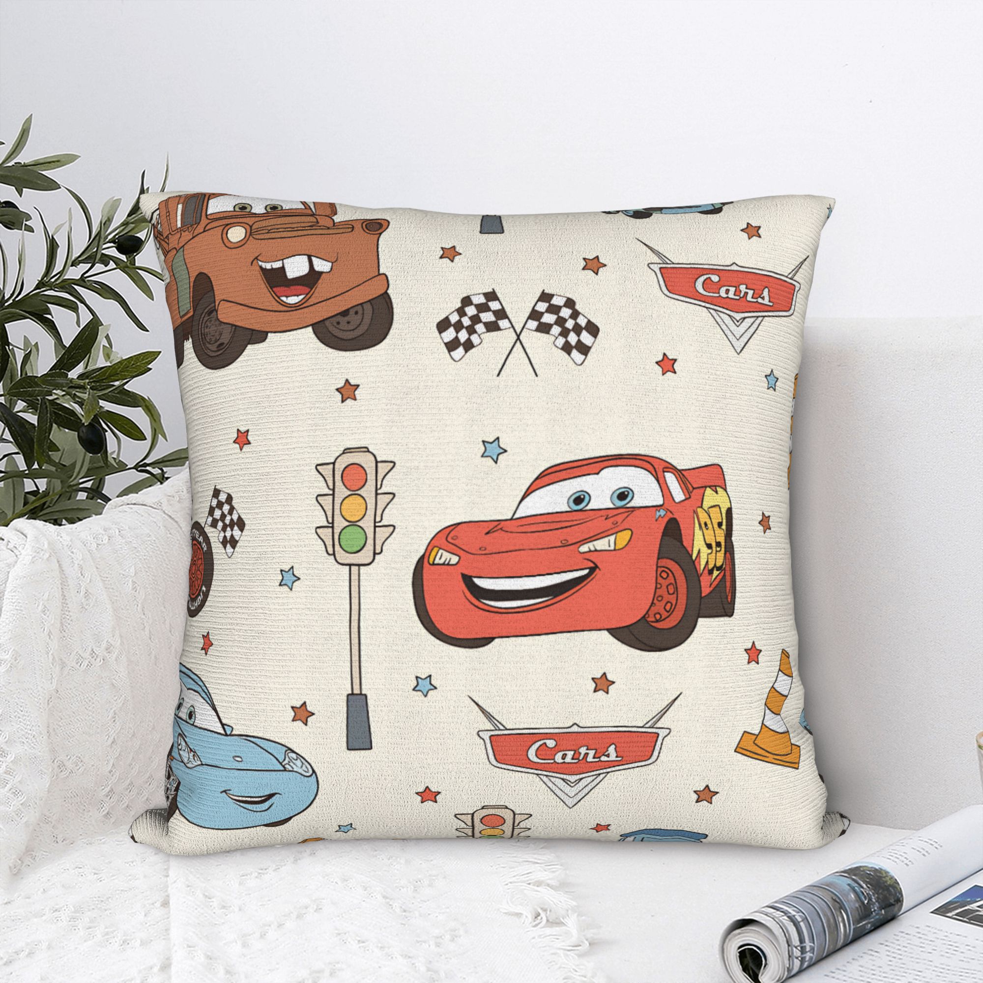 Pillow Cover Cars L-Lightning  - Lighting Mcqueen Decor 리뷰 및 가격