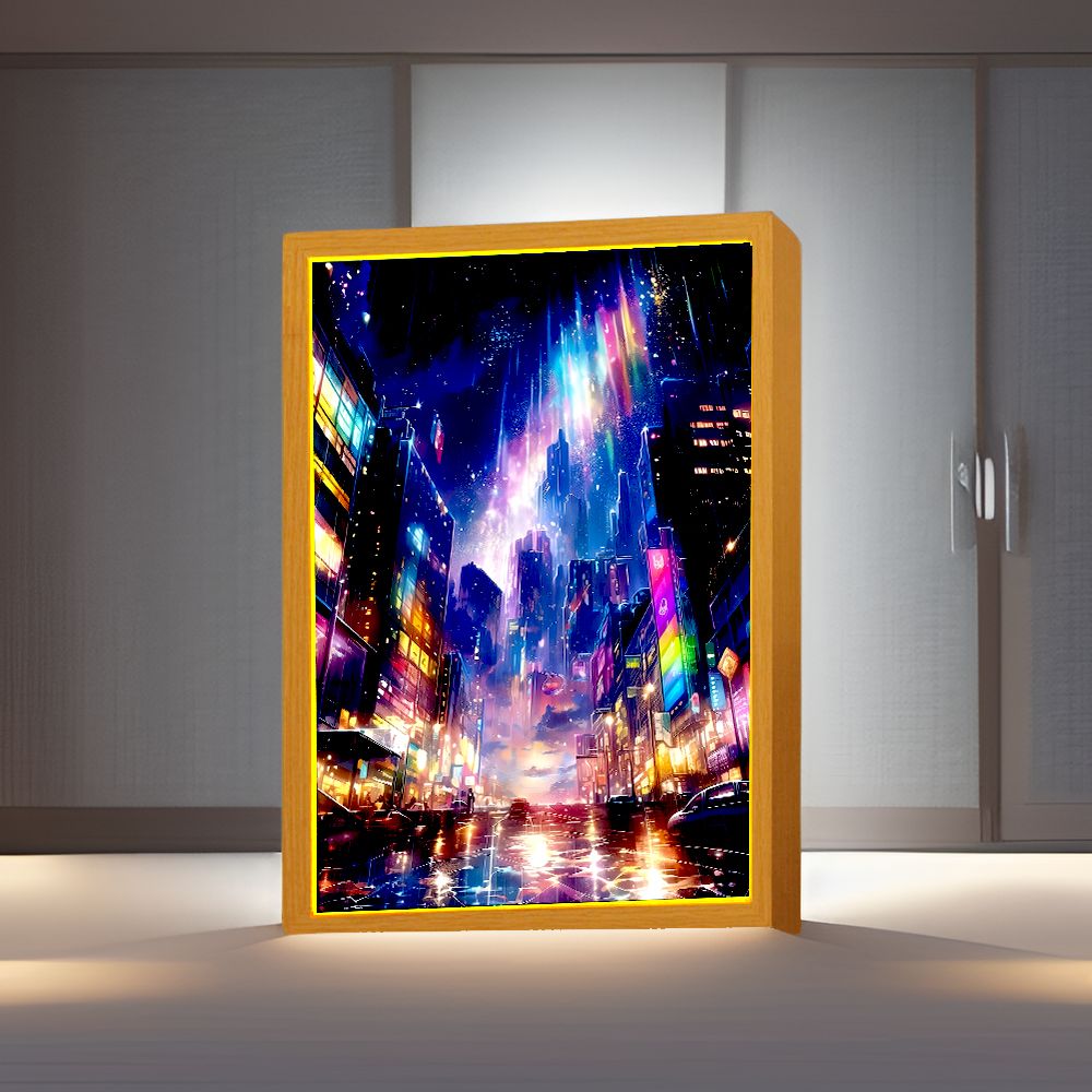 Beautiful City Light Painting  - Lighting Room Decor Photo 리뷰 및 가격