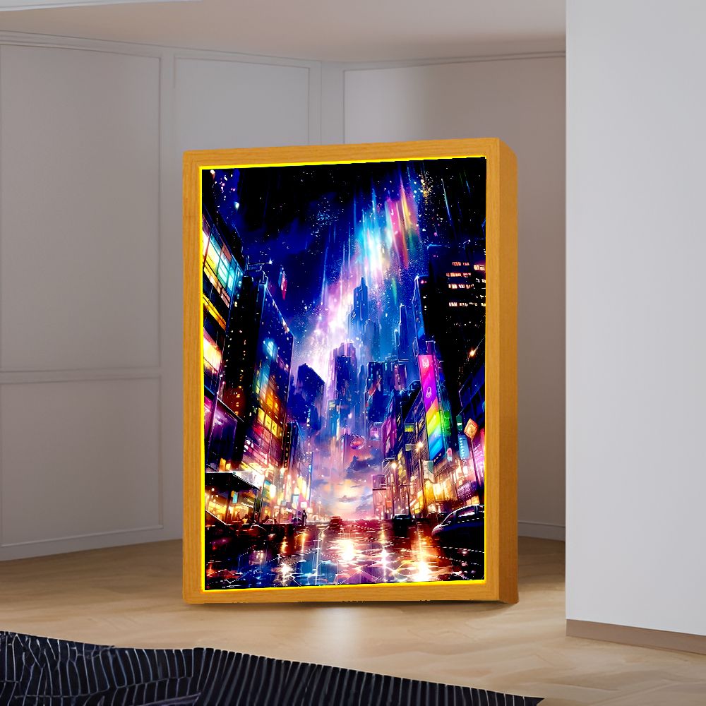 Beautiful City Light Painting  - Lighting Room Decor Photo 리뷰 및 가격