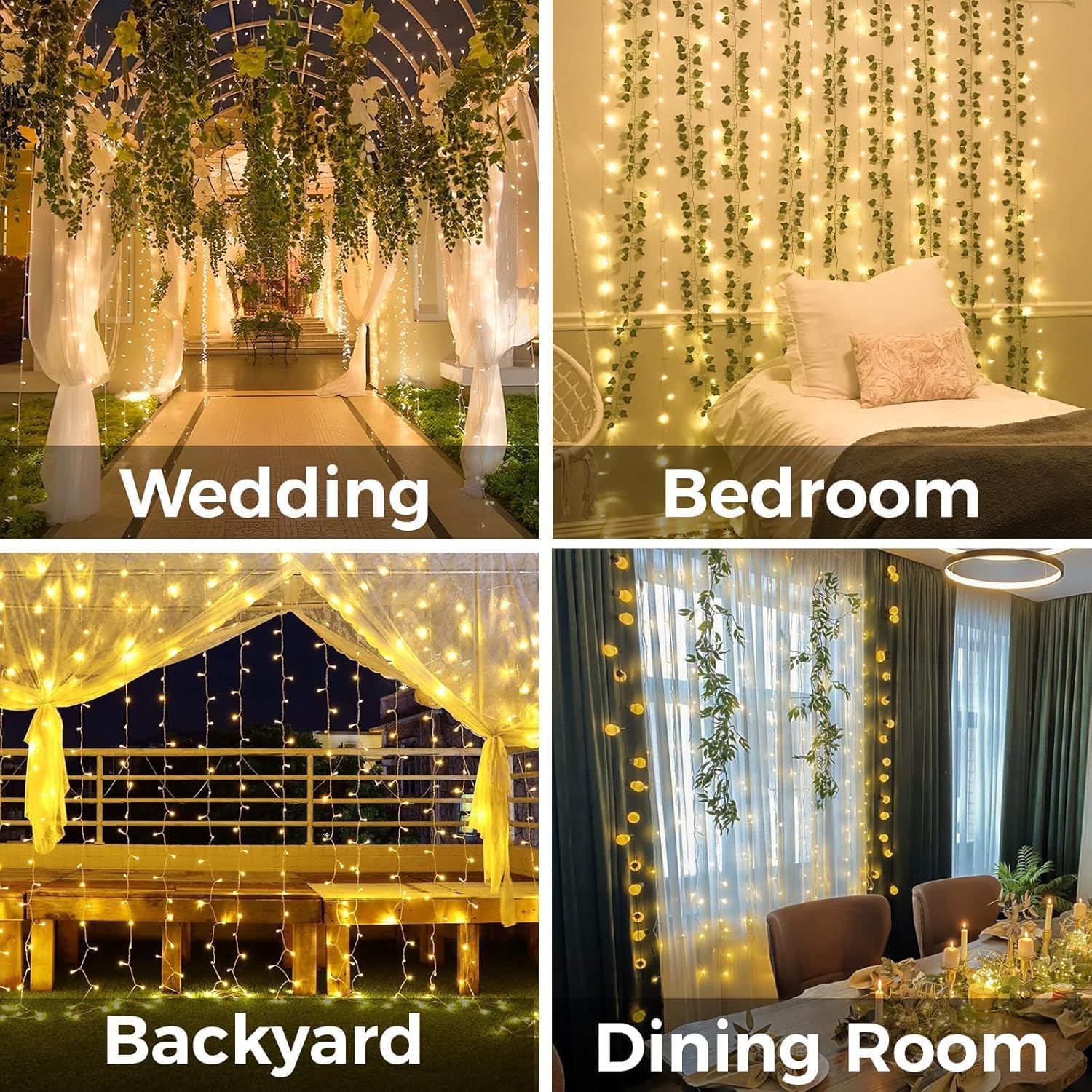 Curtain Lights For Bedroom 200 - Lighting Decoration For Wedding 리뷰 및 가격