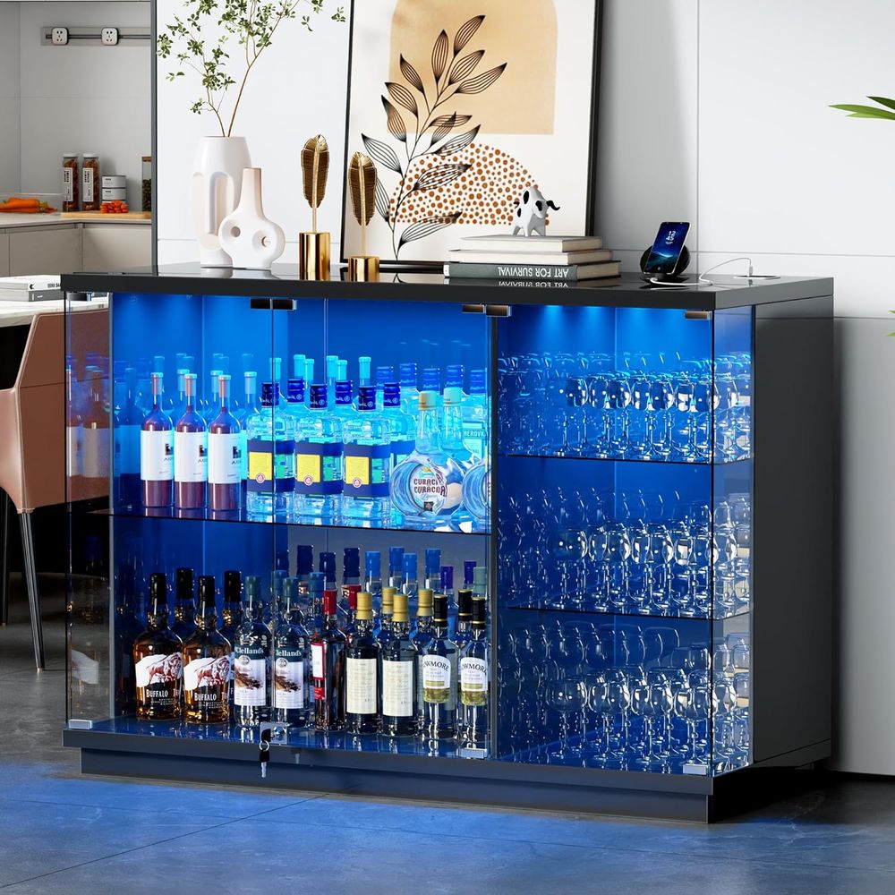 Glass Display Cabinet with Loc - Lighting & Home Decor Studio Photos 리뷰 및 가격