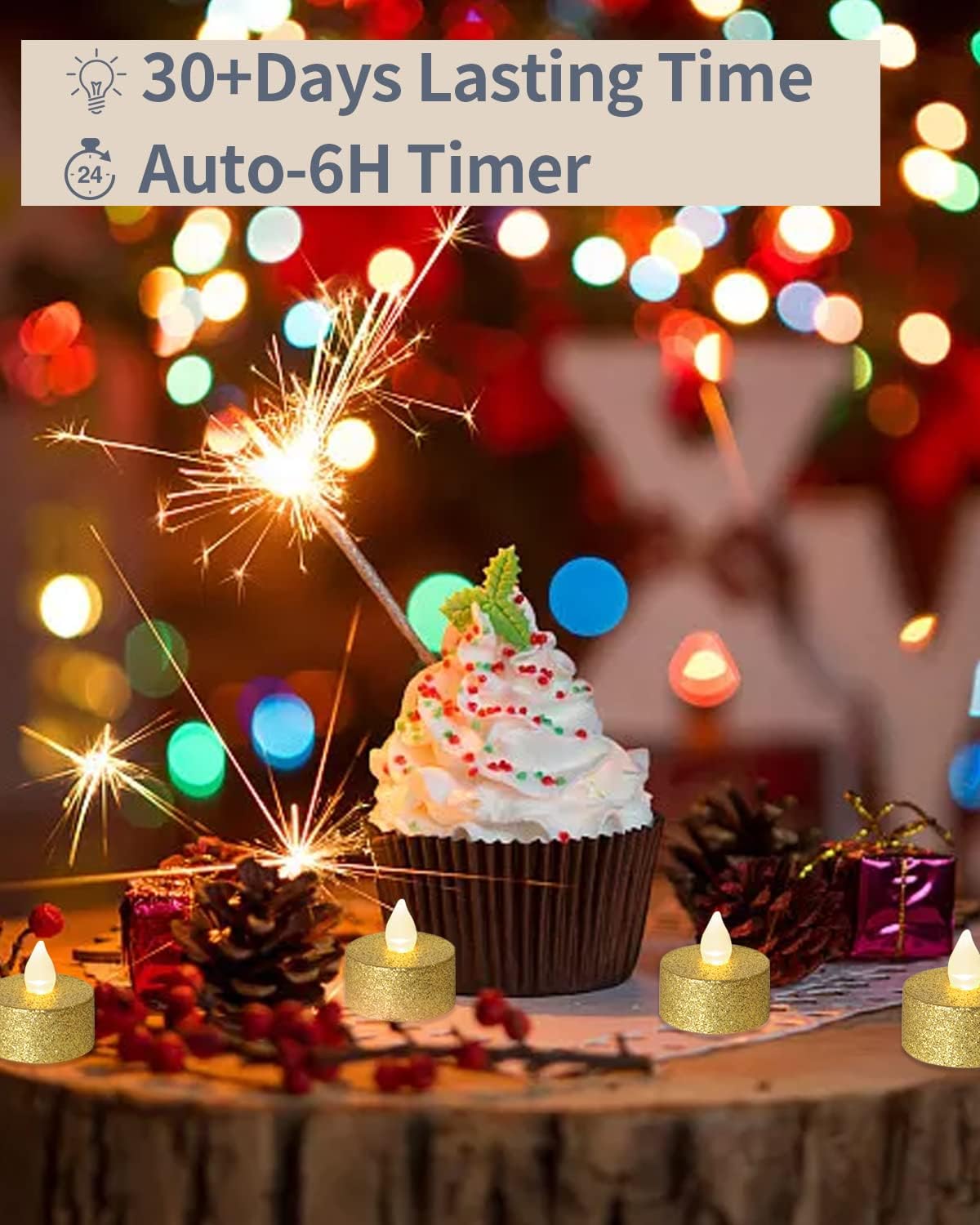 Gold LED Tea Lights, 24 Pack F - Decor Lighting Pack 리뷰 및 가격