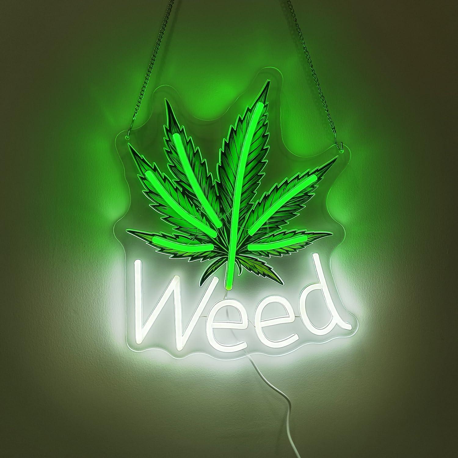 Weed Neon Sign Leaf LED Lights - Garage Lighting Decor 리뷰 및 가격