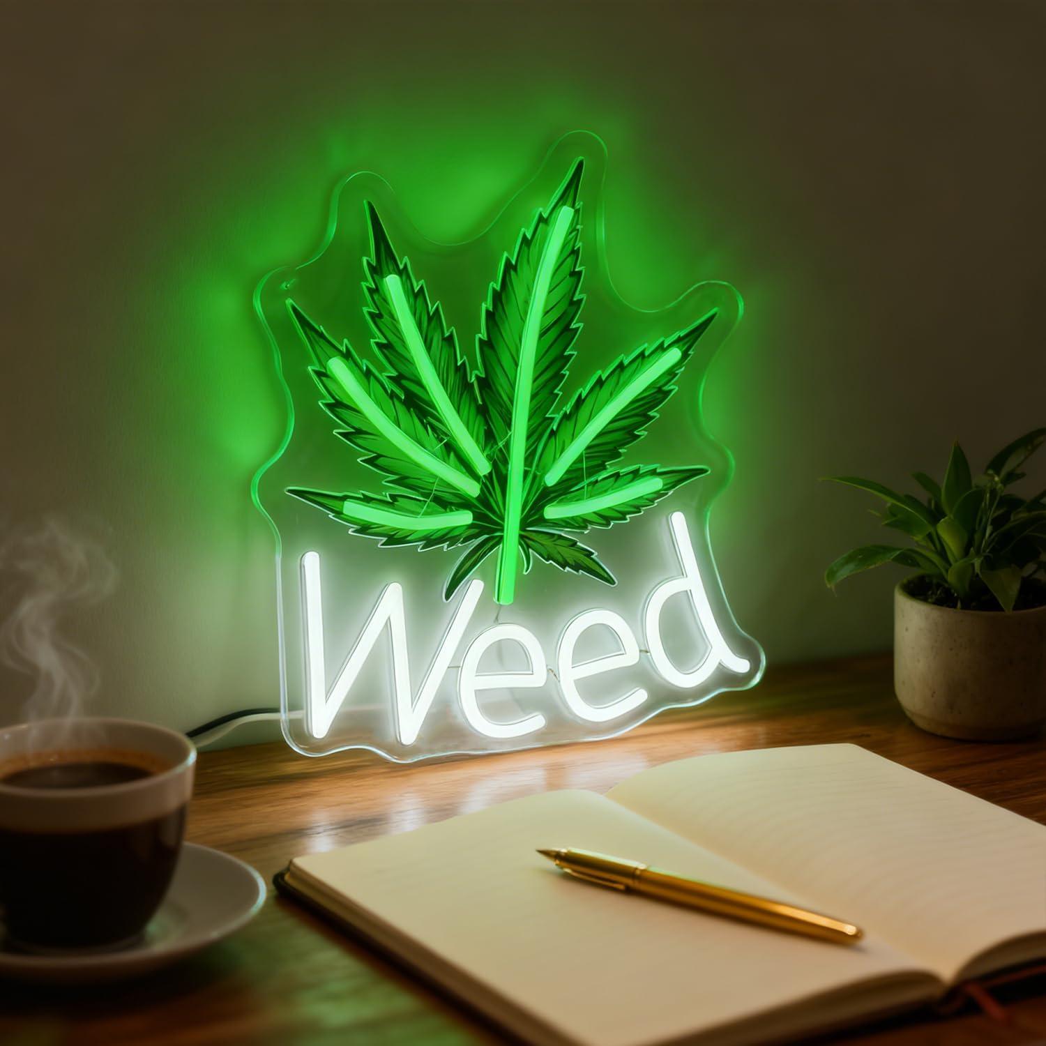 Weed Neon Sign Leaf LED Lights - Garage Lighting Decor 리뷰 및 가격
