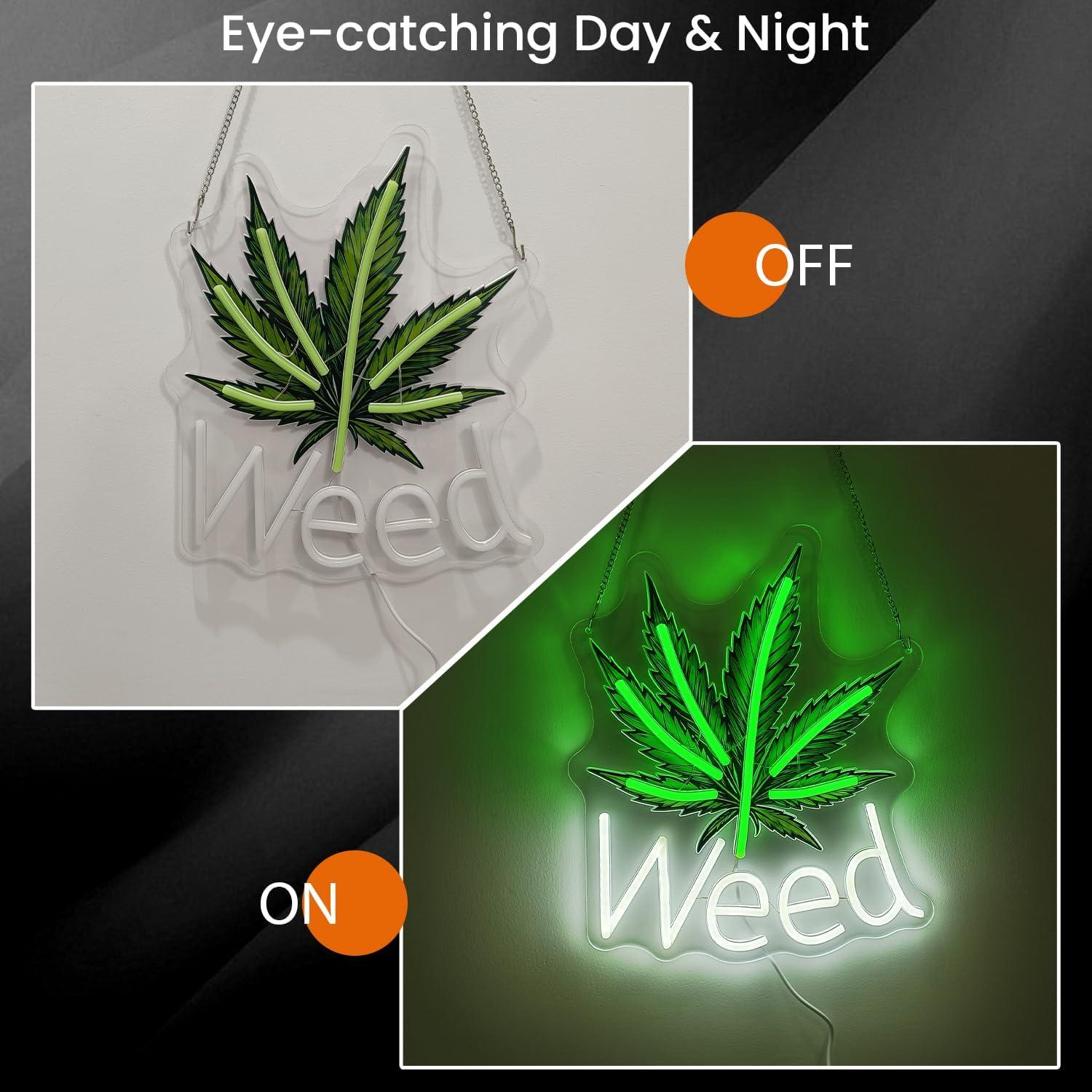 Weed Neon Sign Leaf LED Lights - Garage Lighting Decor 리뷰 및 가격