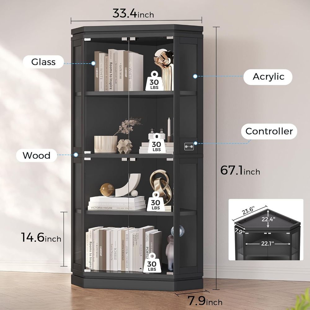 67 Tall 4-Tier Glass Display C - Lighting & Home Decor Studio Photos 리뷰 및 가격