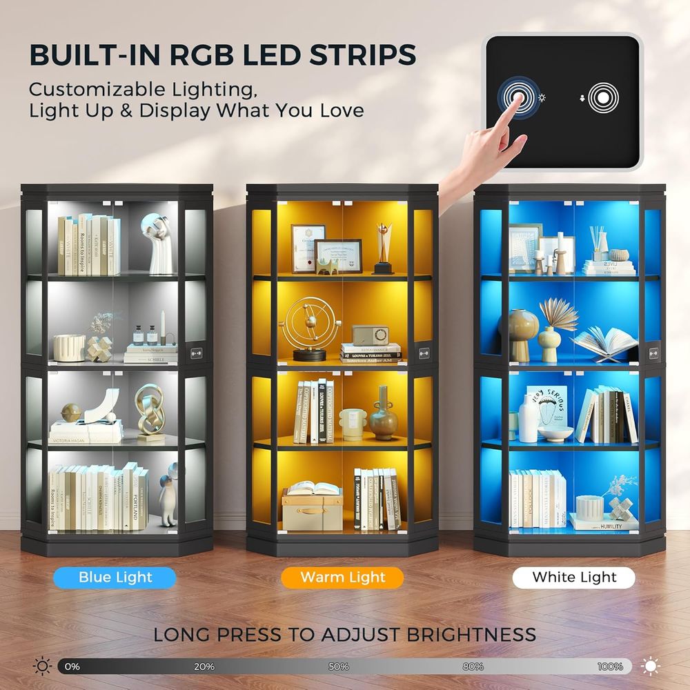 67 Tall 4-Tier Glass Display C - Lighting & Home Decor Studio Photos 리뷰 및 가격