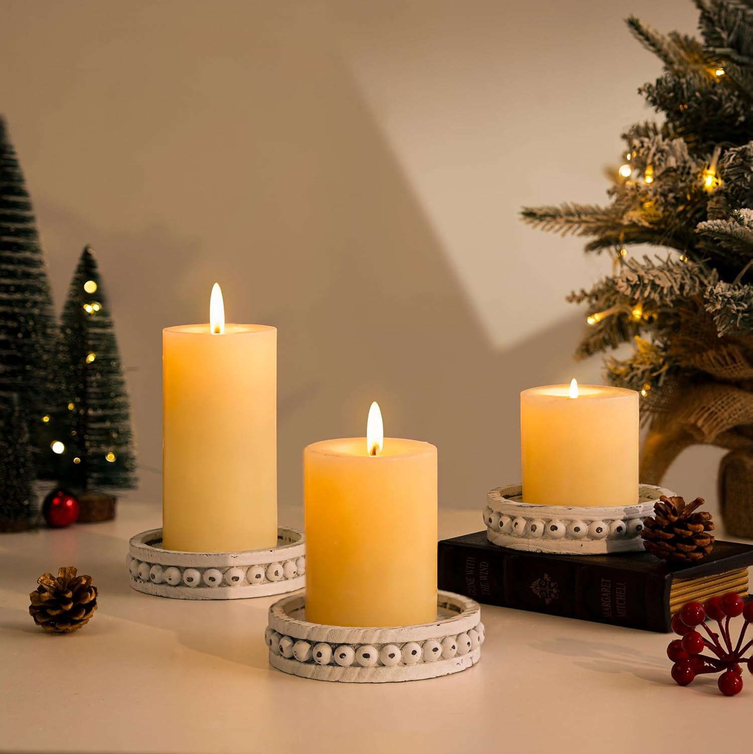 Wooden Candle Holder for Pilla - Candle Holder Set 리뷰 및 가격