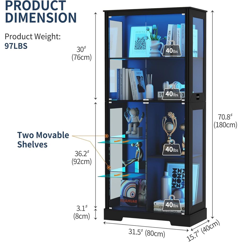 5-Tier 71 Display Cabinet with - Lighting & Home Decor Studio Photos 리뷰 및 가격