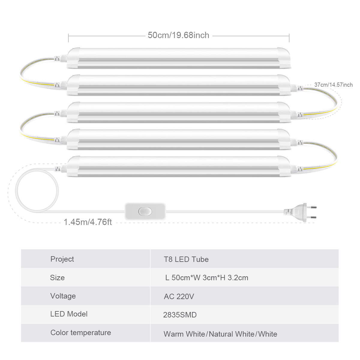 T8 50cm Series Connection LED  - Garage Lighting Decor 리뷰 및 가격