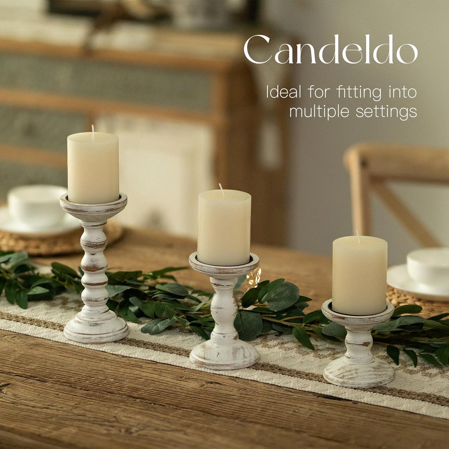 Wood Candle Holders for Pillar - Candle Holder Set 리뷰 및 가격