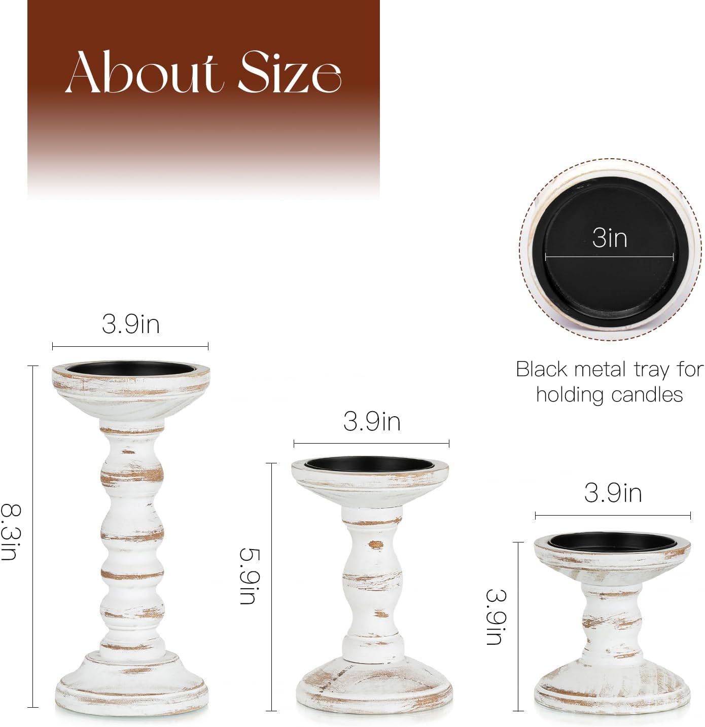 Wood Candle Holders for Pillar - Candle Holder Set 리뷰 및 가격