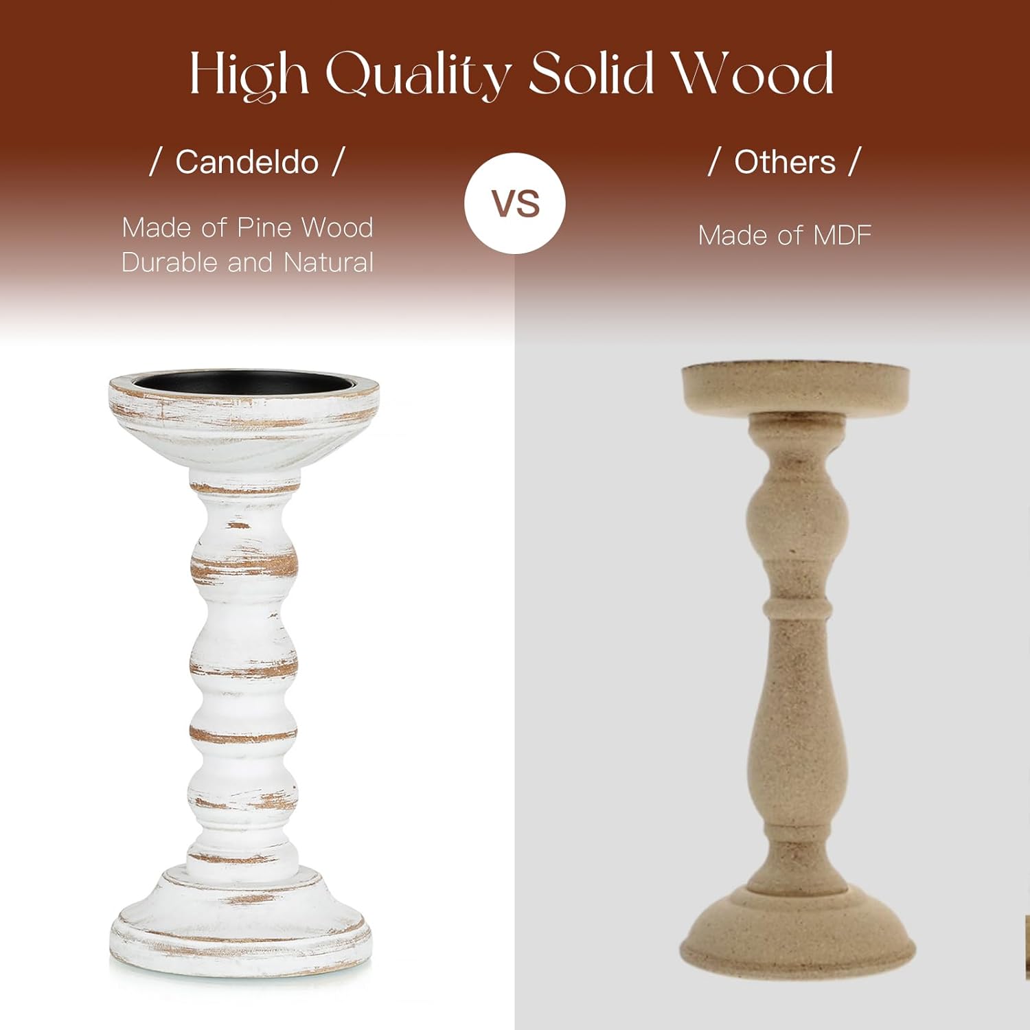 Wood Candle Holders for Pillar - Candle Holder Set 리뷰 및 가격