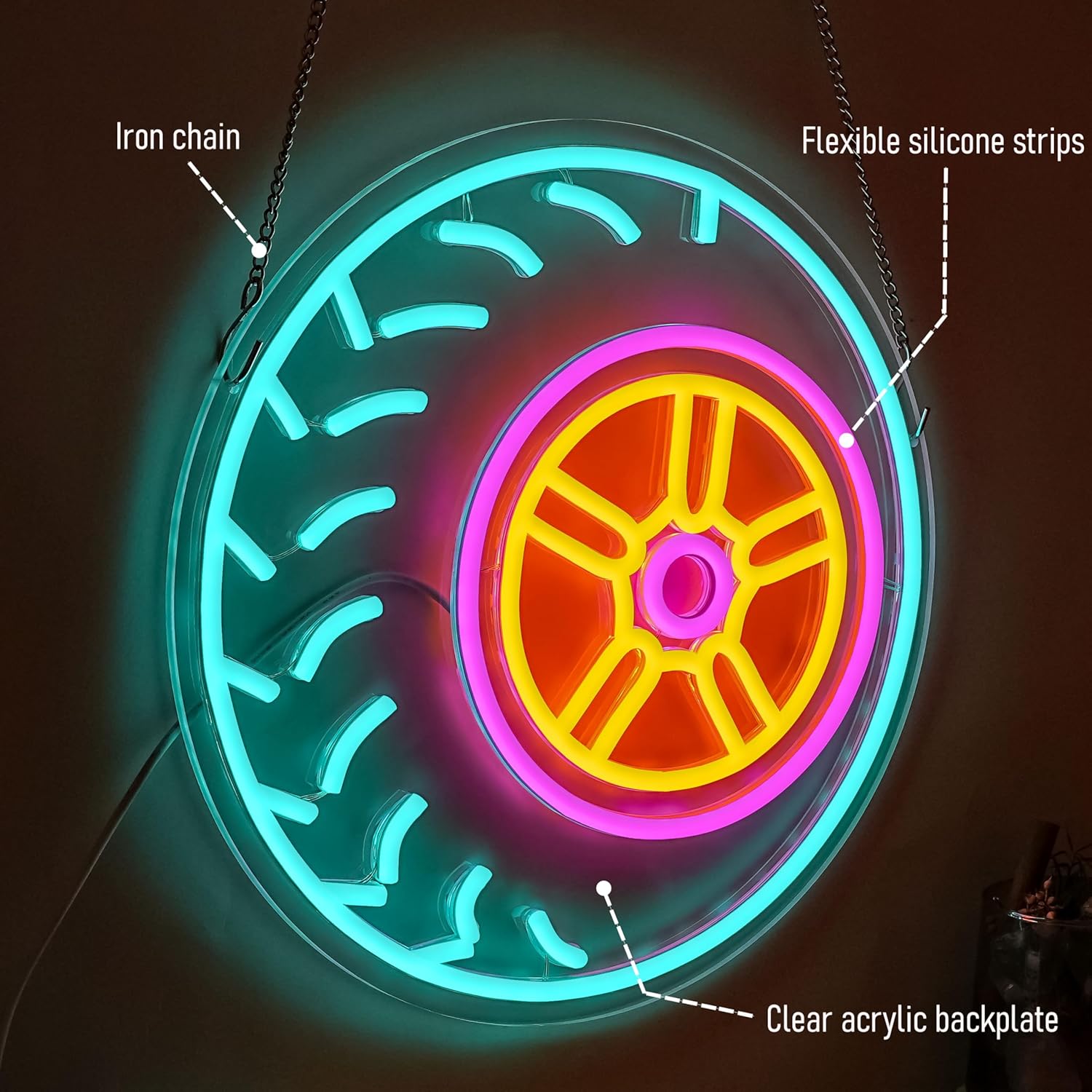 Automobile Tire Neon Sign Busi - Garage Lighting Decor 리뷰 및 가격