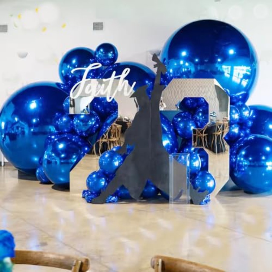 Blue disco mirror ball, PVC do - Disco Ball Mirror 리뷰 및 가격