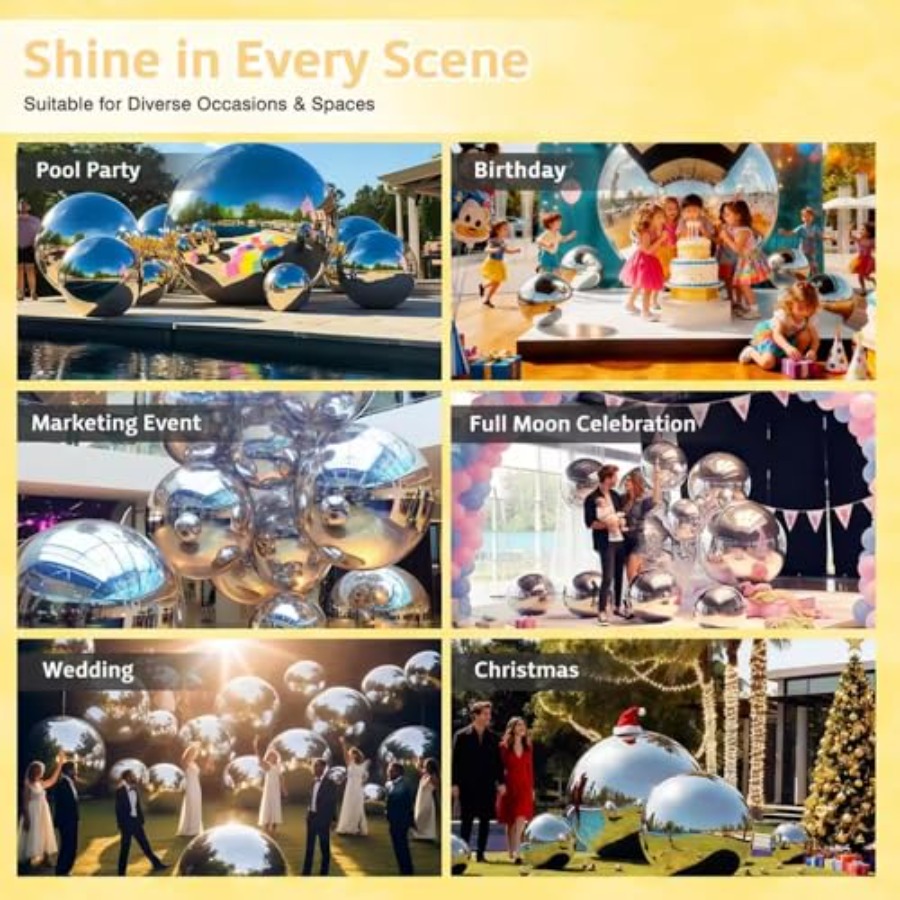 Blue disco mirror ball, PVC do - Disco Ball Mirror 리뷰 및 가격