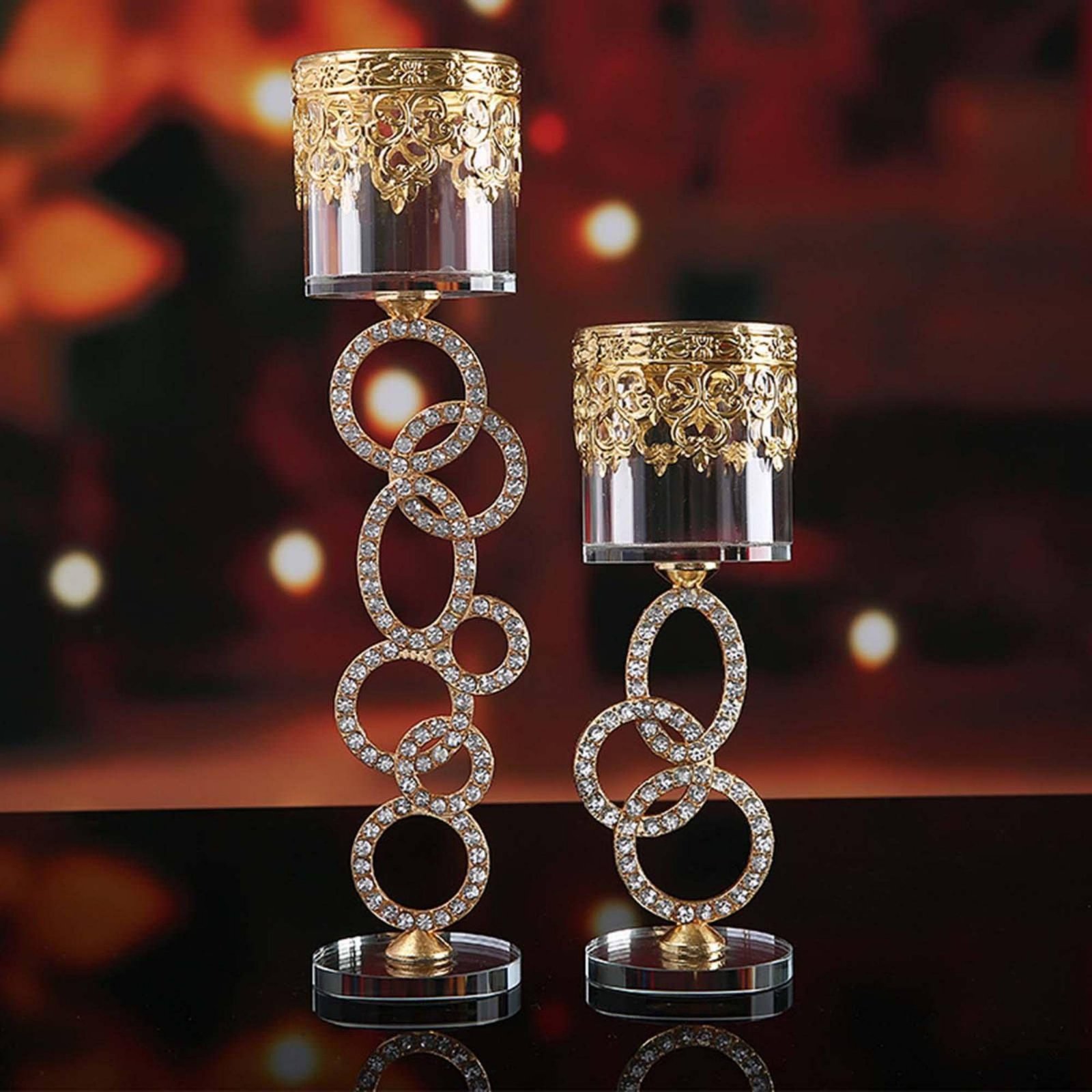 2 Pieces Crystal Metal Candle  - Candle Holder Set 리뷰 및 가격