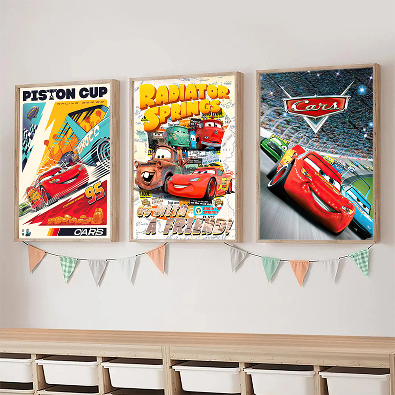 Cars Cartoon Movie Art Prints  - Lighting Mcqueen Decor 리뷰 및 가격