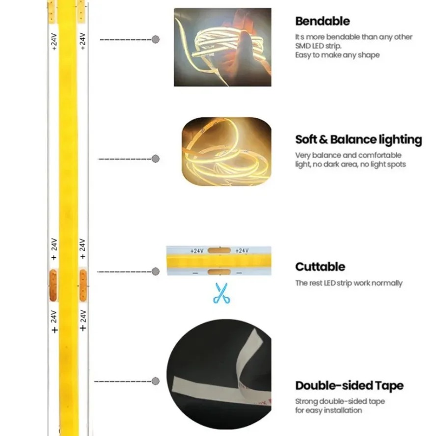 LED COB Strip Light High Densi - Lighting Decor And More 리뷰 및 가격