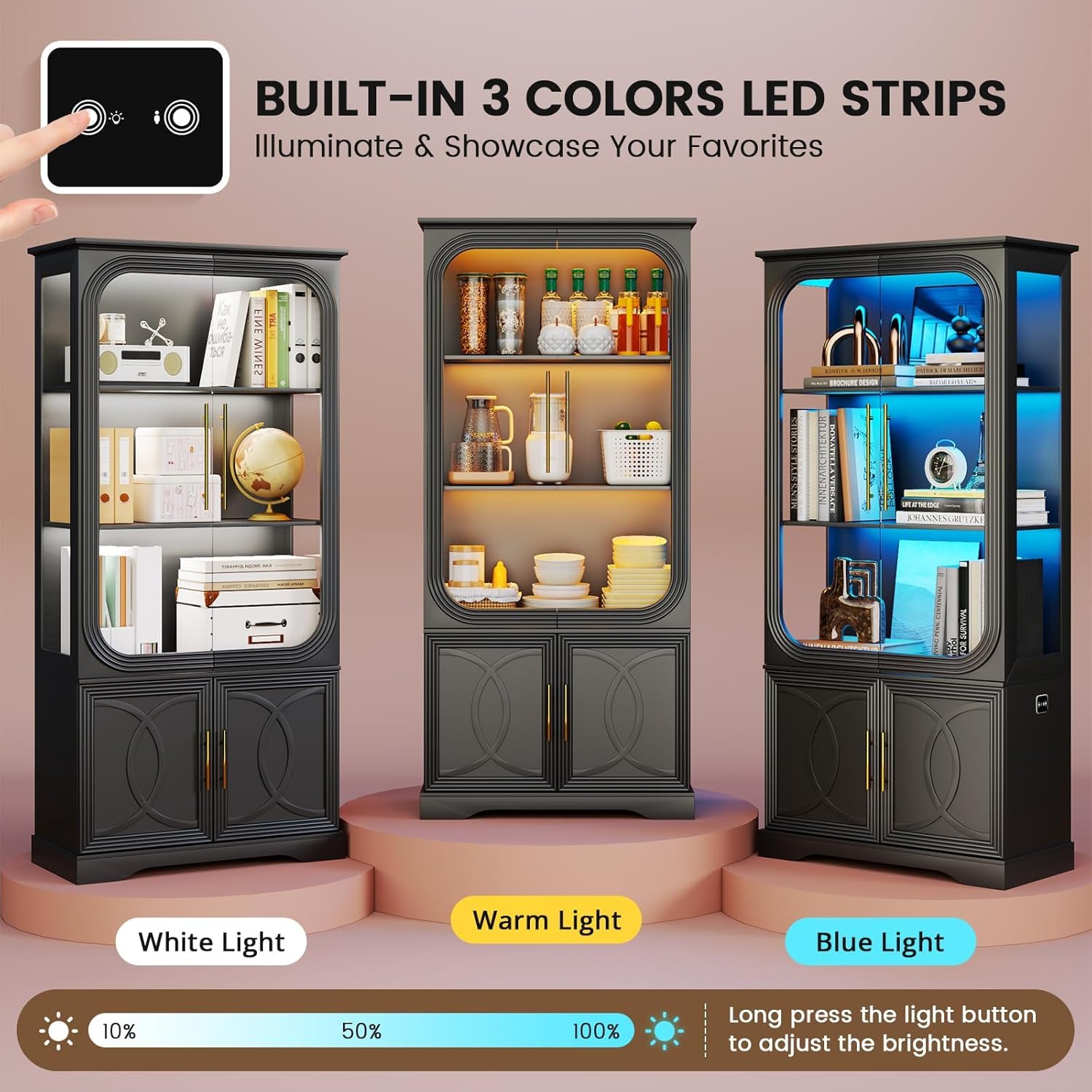 Display Curio Cabinet with Gla - Lighting & Home Decor Studio Photos 리뷰 및 가격