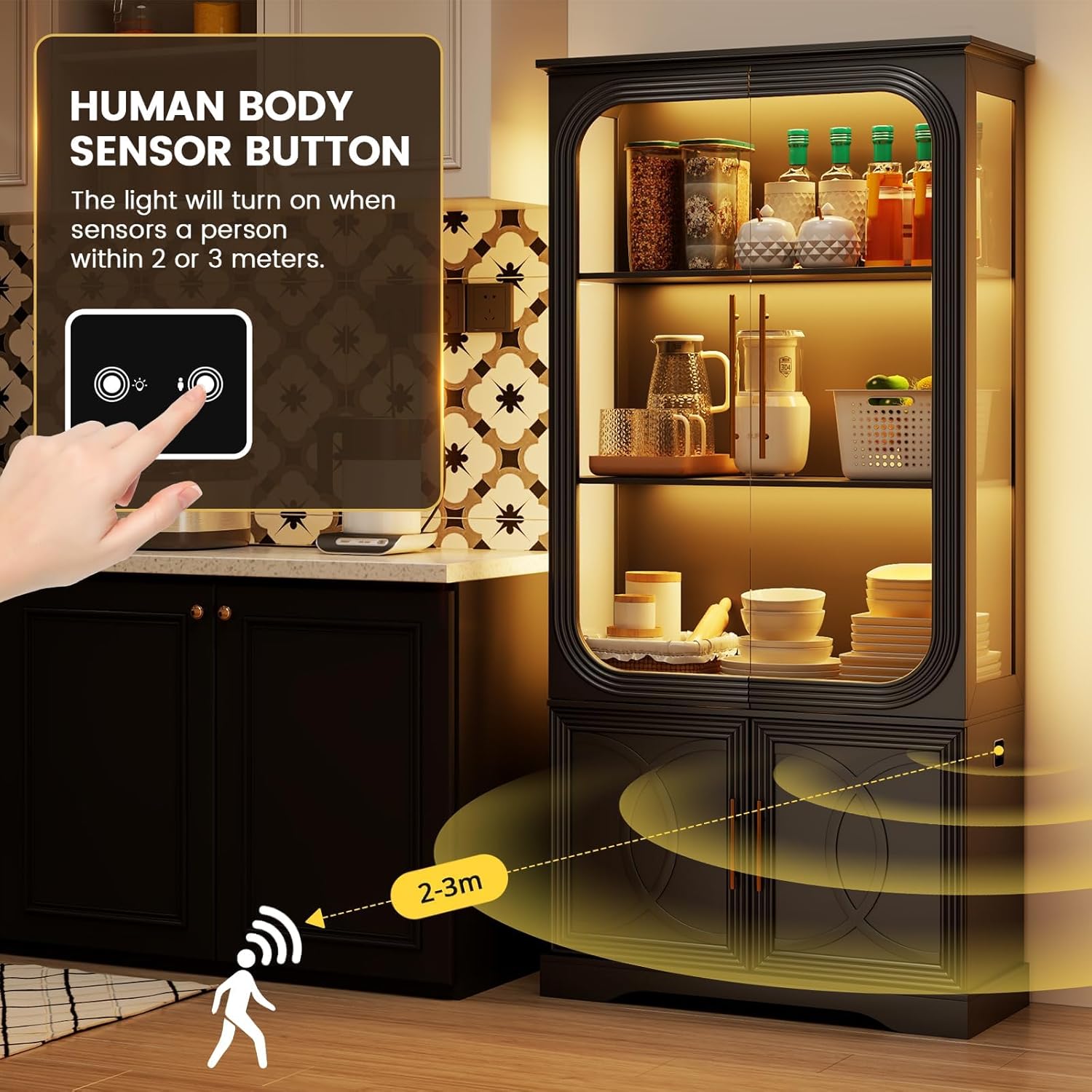 Display Curio Cabinet with Gla - Lighting & Home Decor Studio Photos 리뷰 및 가격
