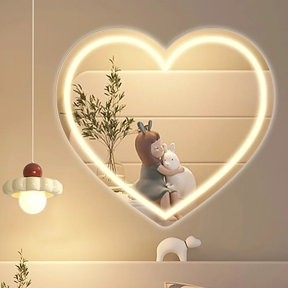 Heart Shape LED Mirror with Wa - Lighting Room Decor Photo 리뷰 및 가격